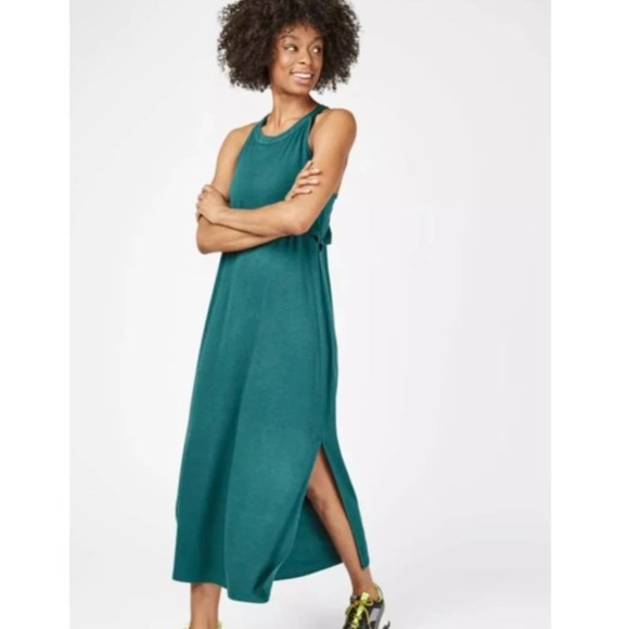 Sweaty Betty Holistic Maxi Dress In June Bug Sz L - Picture 1 of 7